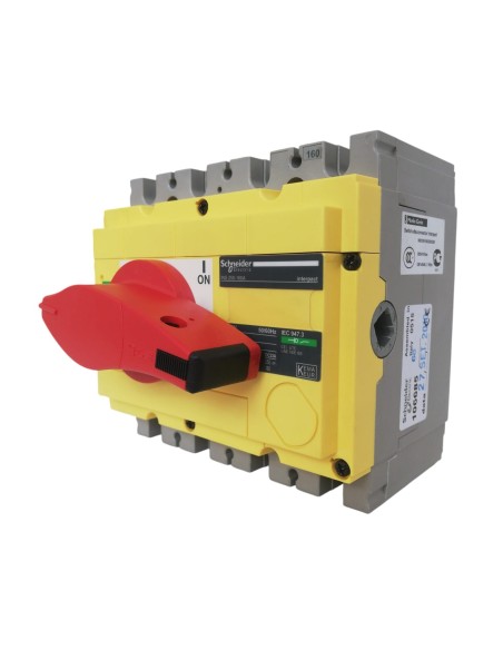 Schneider 31124 ins250 3p 160a switch disconnector with red handle